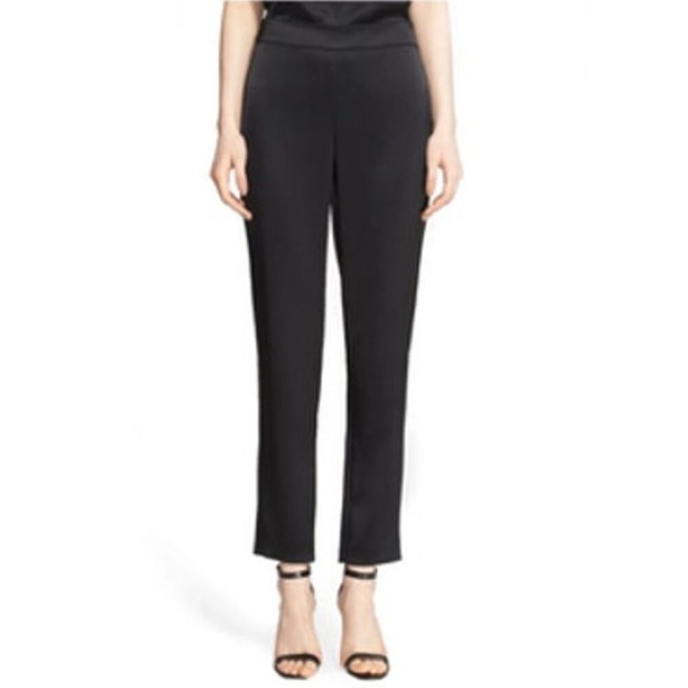 St. John Navy Ankle Length High Waisted Ankle Zipper Pants 10